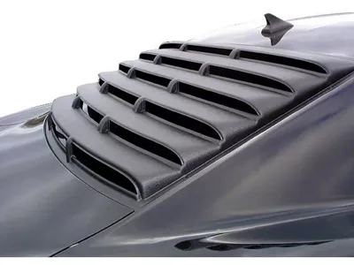 ABS Rear Window Louvers; 1-Piece; Textured Black (82-92 Camaro Coupe w/ Third Brake Light on Glass and w/o Wrap Style Spoiler)