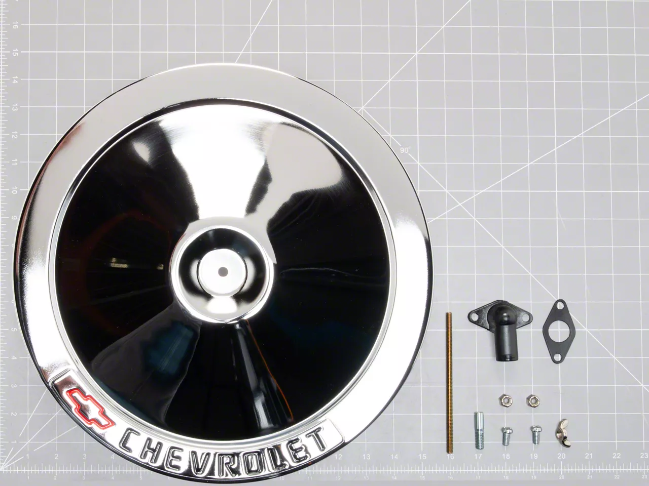 Ecklers Air Cleaner, 14, Chrome, With Chevrolet Script & Bowtie