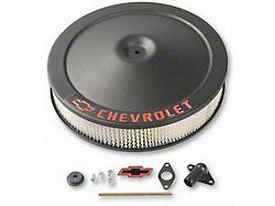 1967-92 Air Cleaner Assy,Open Element,Crinkle Blk Finish