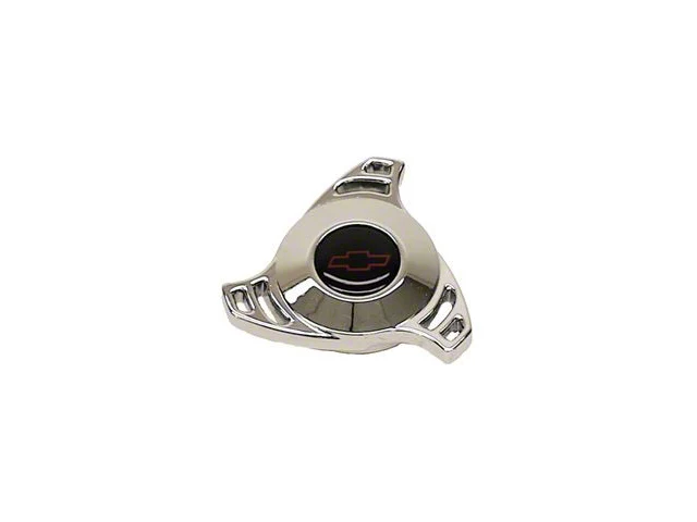 Camaro Air Cleaner Cover Wing Nut, Spinner Shape, Large Bowtie Logo, Chrome, 1967-69