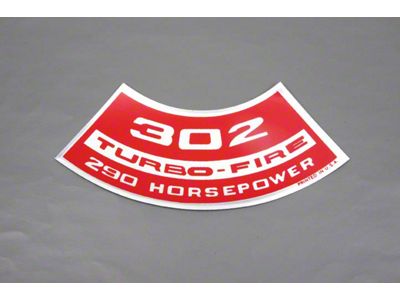Camaro Air Cleaner Decal, 302 Turbo-Fire 290 Horsepower, 1967-1969 (Z28 Coupe)