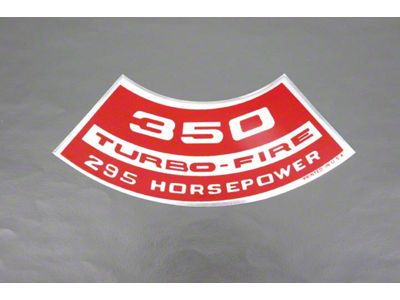 Camaro Air Cleaner Decal, 350 Turbo-Fire 295 Horsepower, 1967-1968