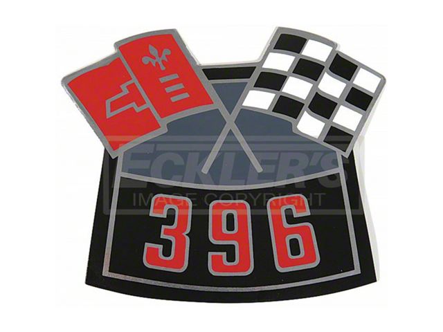 Camaro Air Cleaner Decal, Big Block 396, Cross Flag, 1965-1970