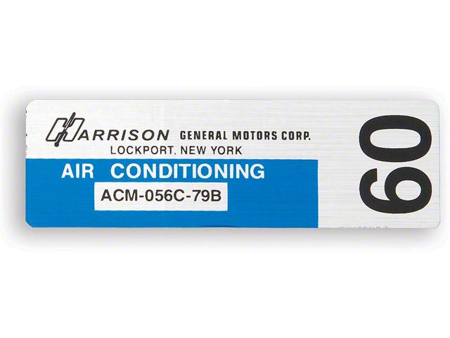 Camaro Air Conditioning Evaporator Box Decal, Harrison, 1979