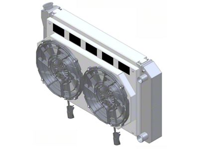 Aluminum Radiator and Brushless Cooling Fan Kit; 2.75-Inch Core (70-81 Camaro w/ Manual Transmission & LS Swap)