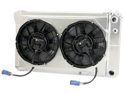 Aluminum Radiator and Brushless Cooling Fan Kit; 2.75-Inch Core (70-81 Camaro w/ Manual Transmission & LS Swap)