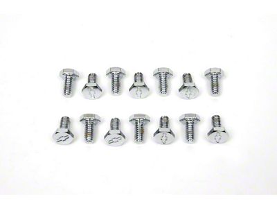 Camaro Automatic Transmission Oil Pan Bolt Set, Bowtie Stamped, Chrome, 1967-69