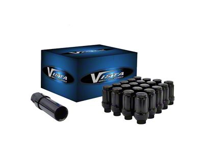 Black Acorn Spline ET Lug Nuts; M12x1.5; Set of 20 (82-92 Camaro)