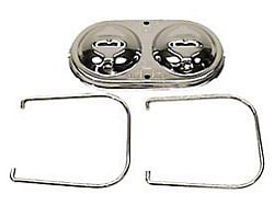Brake Master Cylinder Cover, Power Disc, 5-3/4 x 3, Chrome (67-69 Camaro)