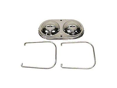 Camaro Brake Master Cylinder Cover, Power Disc, 5-3/4 x 3, Chrome, 1967-1969