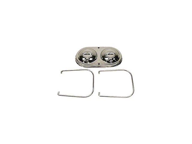 Camaro Brake Master Cylinder Cover, Power Disc, 5-3/4 x 3, Chrome, 1967-1969