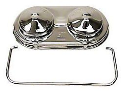 Camaro Brake Master Cylinder Cover, Power Or Manual, 5-5/8x 2-1/2, Chrome, 1967-69