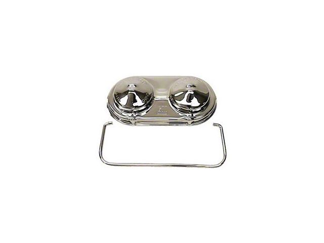 Camaro Brake Master Cylinder Cover, Power Or Manual, 5-5/8x 2-1/2, Chrome, 1967-69