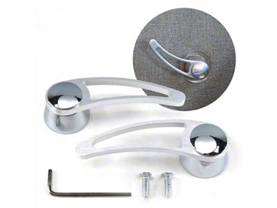 Brushed Billet Aluminum Interior Door Handle Levers; Open Design (Universal; Some Adaptation May Be Required)