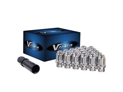 Chrome Acorn Spline ET Lug Nuts; M12x1.5; Set of 24 (82-92 Camaro)