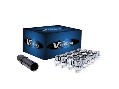 Chrome Open Acorn Spline ET Lug Nuts; M12x1.5; Set of 20 (82-92 Camaro)