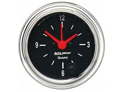 Auto Meter Traditional Chrome Series 2-1/16-Inch 12-Hour Clock