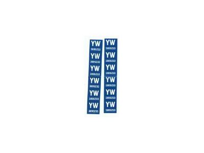 Camaro Coil Spring Tape Decals, Code YW, Z28, 1967 (Z/28 Coupe)