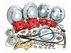 Camaro Complete Front And Rear Big Brake Kit, For Stock Spindles, Red Calipers, 1967