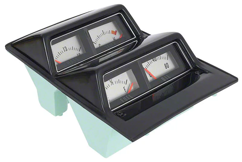 Ecklers Console Gauge Assembly with Volt Meter; Silver (68-69 Camaro)