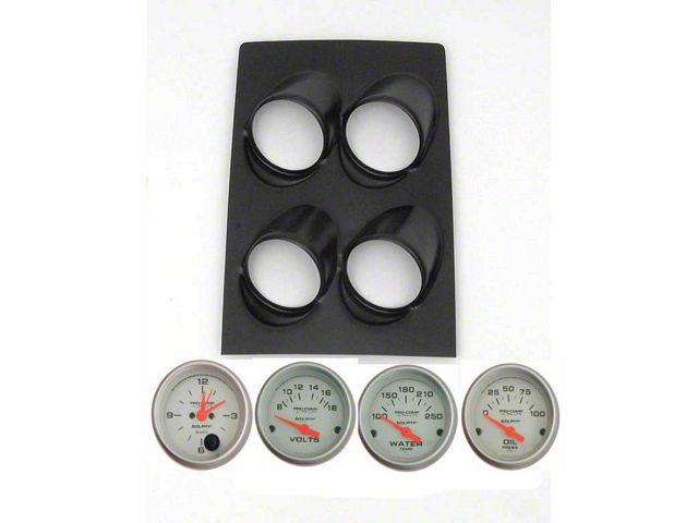 Console Gauge Pod Kit,Oil/Fuel/Volt/Water/Clock,68-69