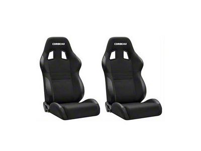 Corbeau A4 Wide Reclining Seats, Black Cloth