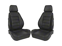 Corbeau Sport Seats, Black Leather