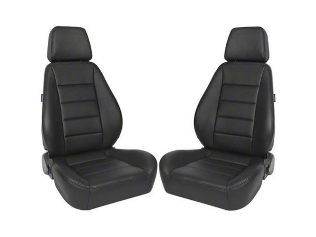 Corbeau Sport Seats, Black Leather
