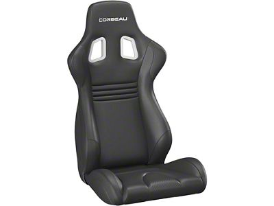 Sportline Evolution X Fixed-Back Seat, Black Vinyl with Carbon Black Stitch (67-02 Firebird)