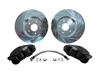 Corvette Style Front Disc Brake Kit for CPP CS Series Spindles; Red Calipers (67-81 Camaro)