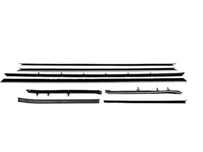 Camaro Coupe Window Felt Kit With Flat Inner & Round Outer Stainless Steel Beads For Cars With Deluxe Interior, 1968-1969