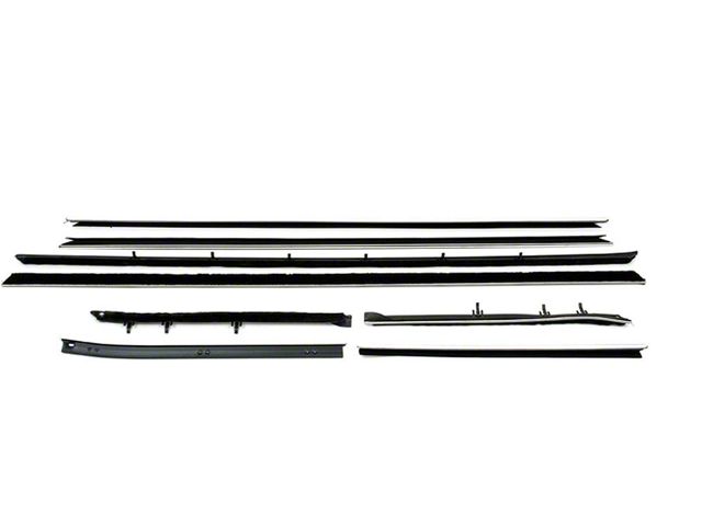 Camaro Coupe Window Felt Kit With Flat Inner & Round Outer Stainless Steel Beads For Cars With Deluxe Interior, 1968-1969
