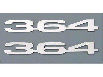Camaro Cowl Induction Hood Emblems, 364ci, Stainless Steel