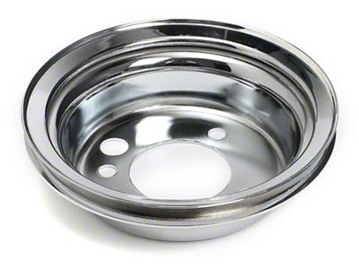 Crankshaft Pulley; 1-Groove; Chrome (67-68 V8 Camaro w/ Short Water Pump)