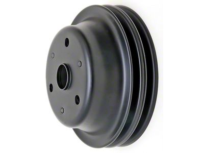 Crankshaft Pulley; 2-Groove; Asphalt Black (69-85 Small Block V8 Camaro w/ Long Water Pump)