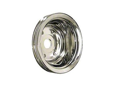 Camaro Crankshaft Pulley, Small Block, Double Groove, Chrome, 1969