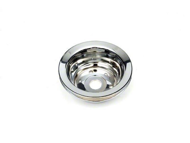 Camaro Crankshaft Pulley, Small Block, Single Groove, Chrome, 1969-85