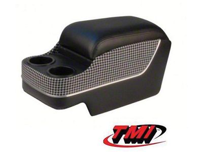 TMI Camaro Custom Deluxe SS Floor Console, With Drink Holders, Houndstooth, With Chrome Trim, Black & White, 1967-1969