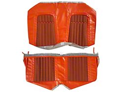 Custom Interior Cloth Rear Bench Seat Upholstery Kit; Black/Orange Houndstooth/Orange (1969 Camaro Convertible)