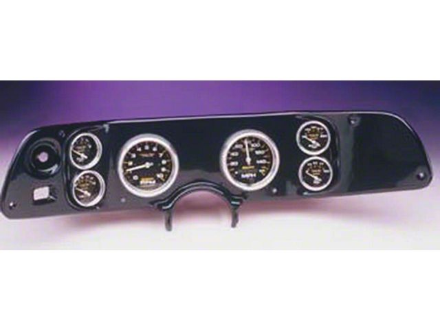 Camaro Dash Panel, With 6 AutoMeter NV Gauges, Black, 1970-1978