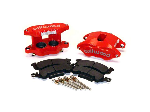 Camaro Disc Brake Caliper, Wilwood, Dual Piston Aluminum, Front, Red, With Pads & Hardware, 1967-1981