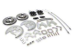 The Right Stuff Detailing Rear Disc Brake Conversion Kit; Natural Calipers (68-69 Camaro w/ Staggered Rear Shocks)