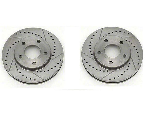 Camaro Disc Brake Rotors, Zinc Plated, Drilled & Slotted, Rear, 1967-1969