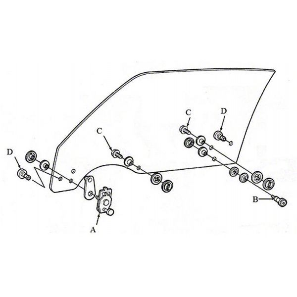 Ecklers Roller Kit ,Door Glass Assembly Front,70-81