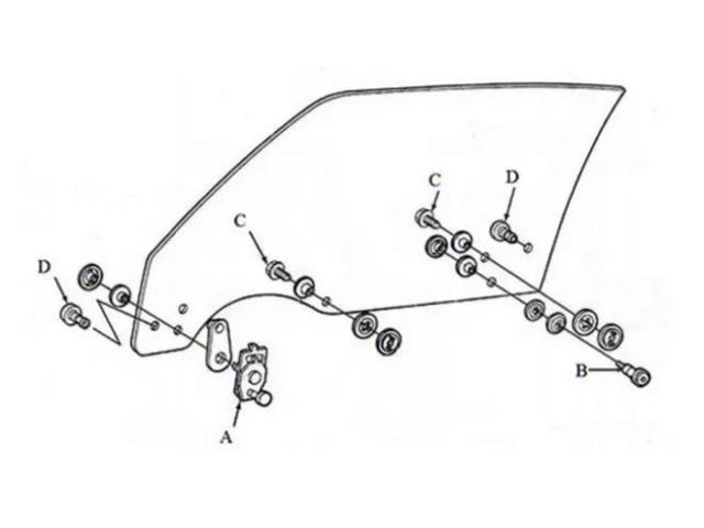 Roller Kit ,Door Glass Assembly Front,70-81