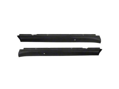 Door Inner Upper Plastic Panels; Black (70-73 Camaro)