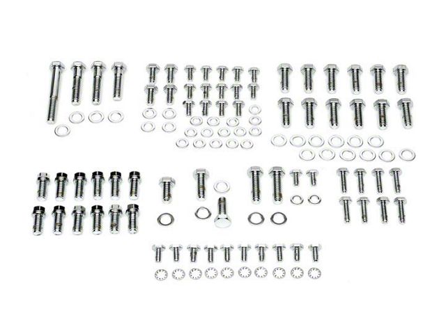 Camaro Engine Bolt Kit, Small Block, Chrome, For Cars With Exhaust Headers, 1967-69