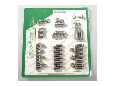 Camaro Engine Bolt Kit, Small Block, Stainless Steel, For Cars With Exhaust Headers, 1967-69