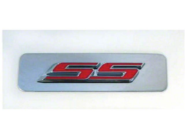 Camaro Engine Cover Emblem, Red SS With Stainless Name Plate, 2010-2014