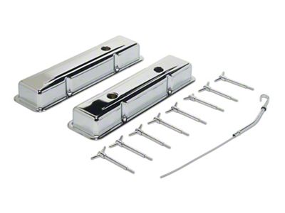 Engine Dress Up Kit with Short Valve Covers; Chrome (78-86 5.0L, 5.7L Camaro)
